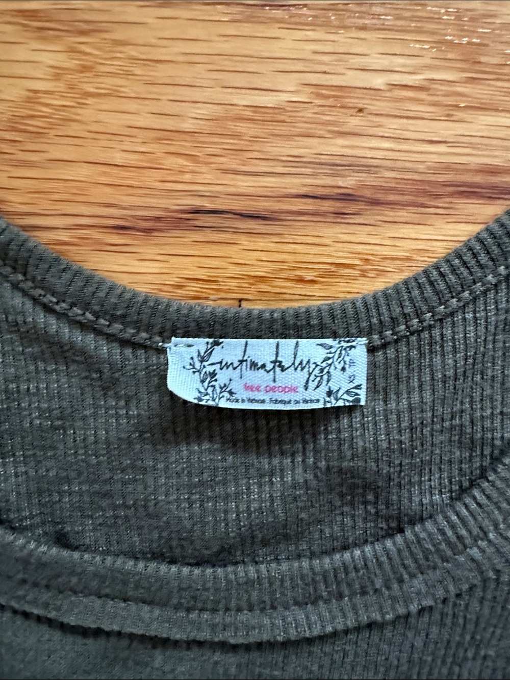 Intimately by Free People - Women’s Olive Ribbed Racerback Tank Top - Picture 3 of 3